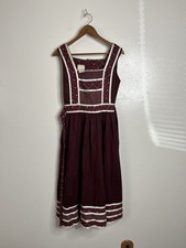 Vintage 70s Gunne Sax Jessica McClintock Peasant Prairie Dress Sleeveless Sz 7