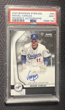 2020 Bowman Sterling Prospect Autographs Miguel Vargas Rookie On Card Auto PSA 9