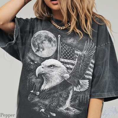 トップス LYFT EAGLE GRAPHIC VINTAGE BIG T-SHIRT M Vintage Eagle Graphic Comfort Tee Shirt Men Women Retro Bird Gift