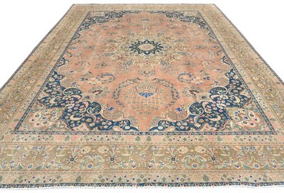 9'5X12'6 ft Stone-Washed Distressed Vintage Oriental Rug Antique Floral Carpet