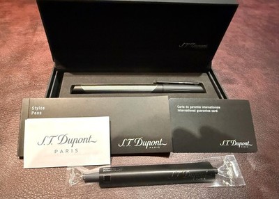 S.T. DUPONT DEFI MILLENNIUM BRUSHED CHROME/MATTE BLACK ROLLERBALL PEN 402004 NIB