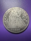 1875 Seated Liberty Half Dollar 50c Nice 90% Silver Rare Coin 💥Authentic💥694