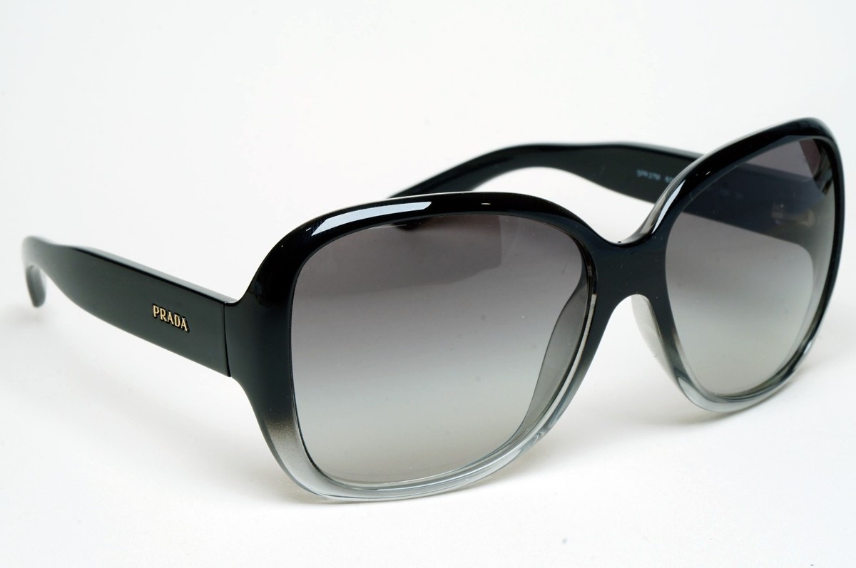 Prada Sunglasses Black Grey Square Gradient Smoke PR27MS SPR 27M