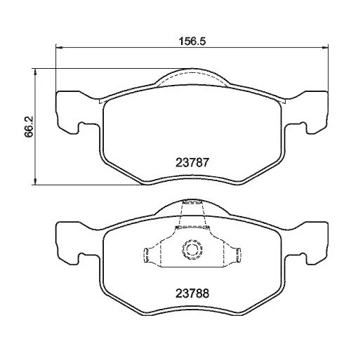Kit Pastiglie Freno Freno A Disco Hella 8DB 355 010-141 per Ford Mazda Mercury - Immagine 4 di 4