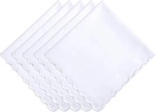 5 Pcs Cotton Handkerchiefs Large White Soft H...