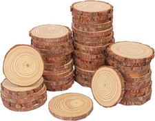 56 PCS Unfinished Wood Slices for Centerpieces, 4-4.7 Inch Natural Wood Slices w