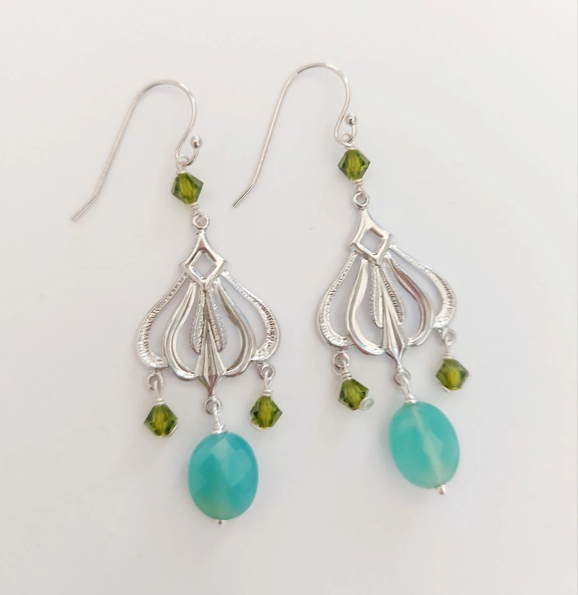 Orecchini di lusso naturale in argento sterling