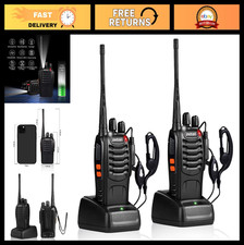 Rechargeable Long Range Walkie Talkies 2-Way Radios with Earpieces  Flashlight