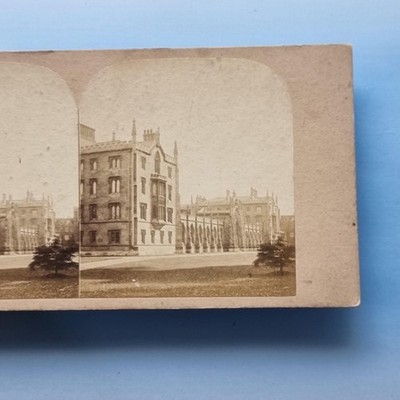 Cambridge Stereoview um 1855 Echtfoto Universität Julius College Gebäude