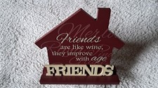Wine Friend House Plaque in Contemporary design Brand New in Box Shudehill Gifts