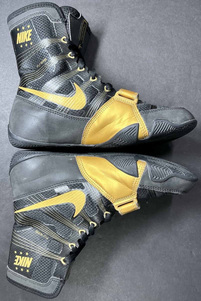 Nike Hyperko 1 Black Gold Boxing Boots Canelo Mayweather Size Men