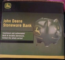 John Deere Stoneware Bank 2011 Collectible New In Box Authentic Great Gift!