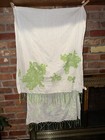 Old Navy 100% Cotton 🍀 Scarf/Shawl White with Green Applique Flowers 74” x 28" — photo 2