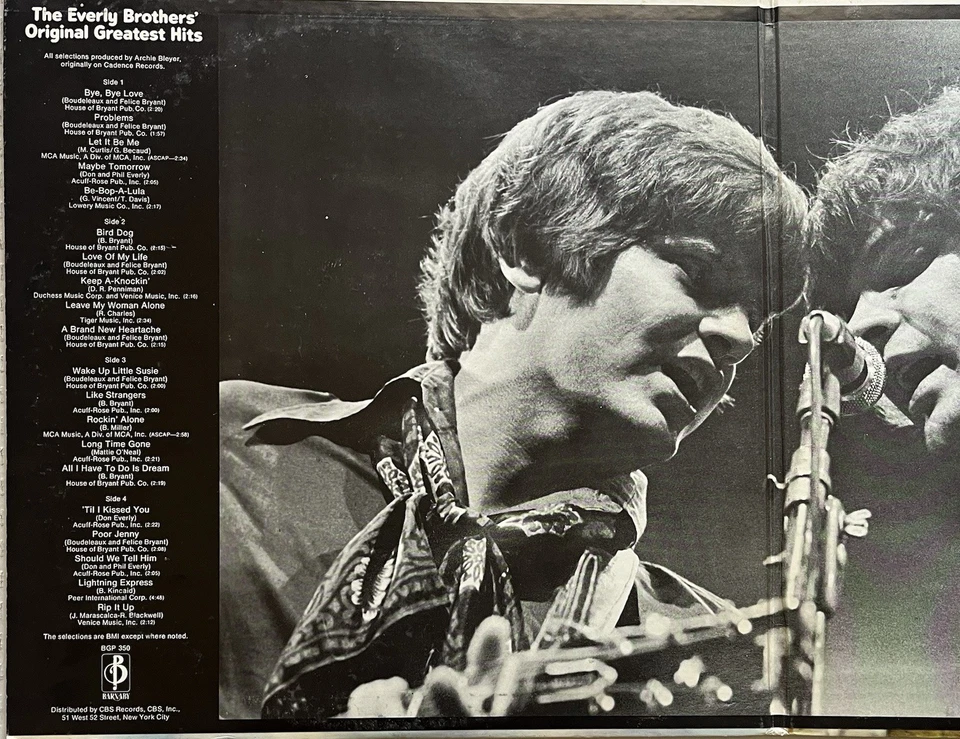 The Everly Brothers Original Greatest Hits Double Vinyl LP - Barnaby BGP 350 - Image 3 of 4