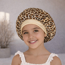 100 Mulberry Silk Sleep Bonnet for Kids, Curly Hair Protection, Thick and Braid
