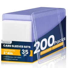 200 Packs Card Sleeves Top Loads for Cards3" x 4" Baseball Card ProtectorsTra...