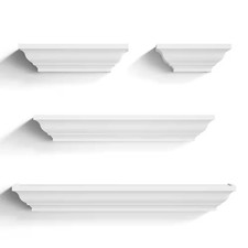 24 In. L X 4 In. W Floating White Shelf, Set of 4