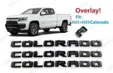 OVERLAY Cover 3PC Matte Black Door Tailgate Letter Emblem 2021-2022 Colorado