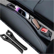 2PCS Car Seat Gap Filler Organizer,2 in 1 with Fill and Black 