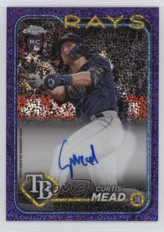 2024 Topps Chrome Rookie Purple Speckle Refractor /299 Curtis Mead Auto RC 0w27