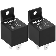 2 Pack 48V 40A 4 Pin SPST Waterproof Automotive Relay for Car Boat Truck Tractor