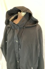 Iz Sport Black Jacket W/ Hood Zipper & Snaps Zip Pockets Buckle Cuffs Sz 3x 3xl