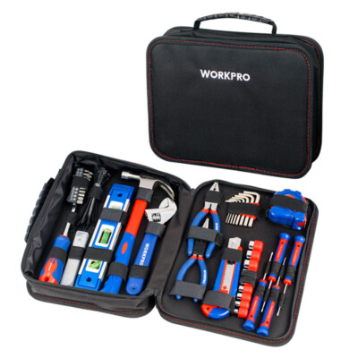 100PC Home Tool Kit Kitchen Drawer Household Hand Tool Set w/Easy Carrying Pouch