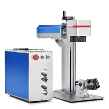 30W Fiber Laser Marking Engraving Machine 6.9x 6.9 Metal Marker with Rotary Axis