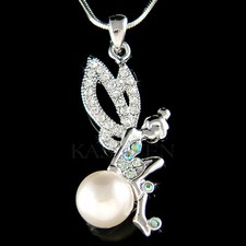 Vert Fée Clochette ~ Fabriqué avec Swarovski Cristal Perle Tinker Fairy Collier