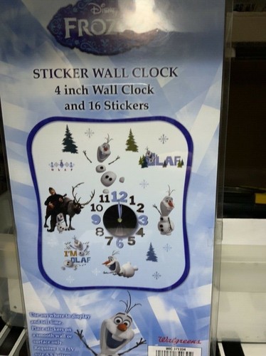 Disney's Frozen Olaf & Sven Sticker 4" Wall Clock - Brand New in Retail Packing - Picture 3 of 4