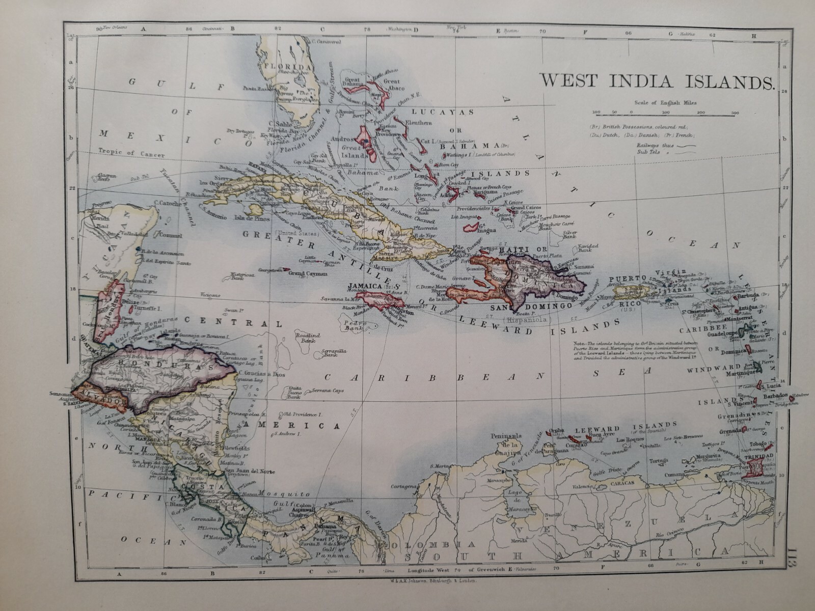 Carte des Grandes Antilles (Cuba, Haïti, Jamaïque, Archipel