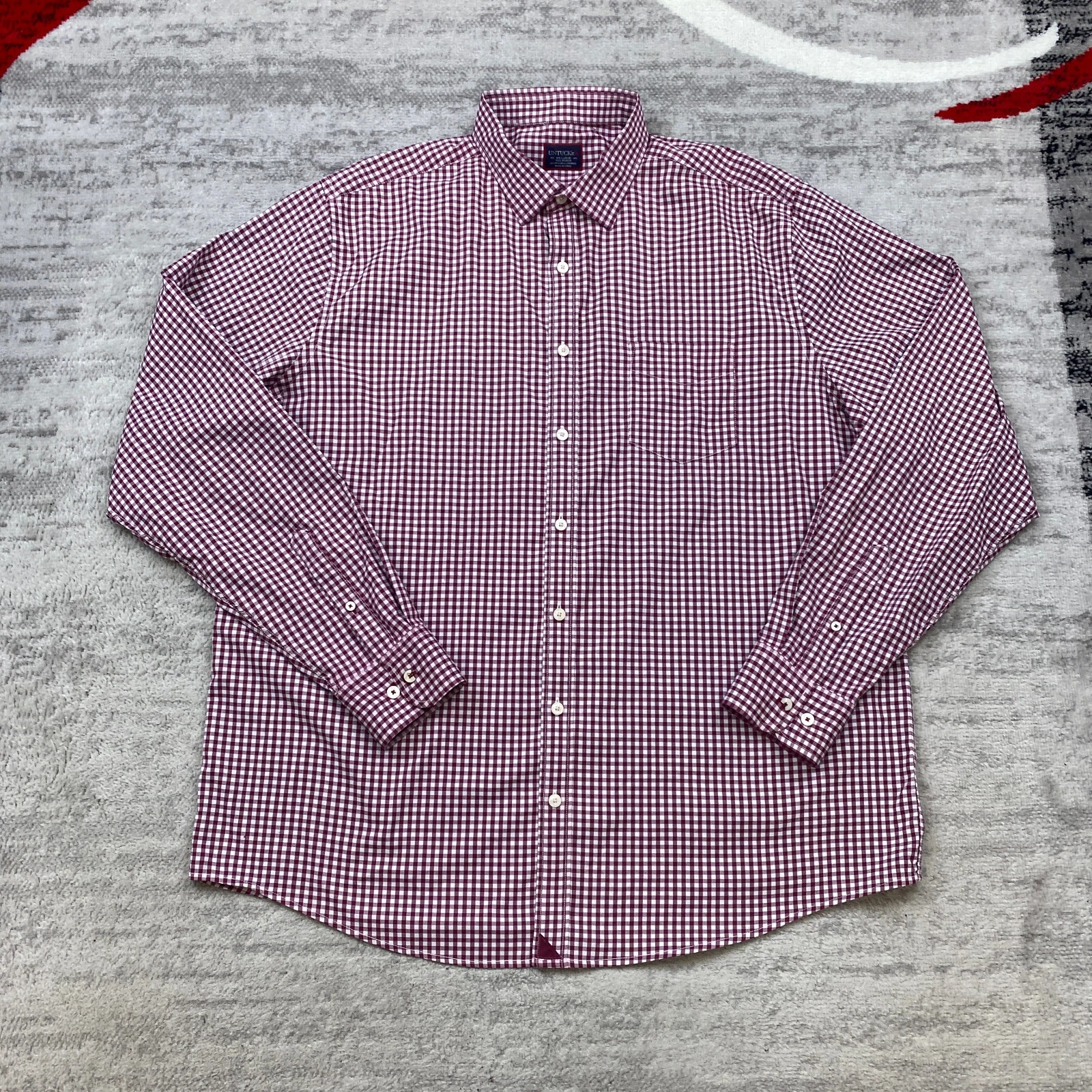 UNTUCKit Button Up Shirt Large 2XL XXL Long Sleeve Dress Nylon Spandex Outdoors