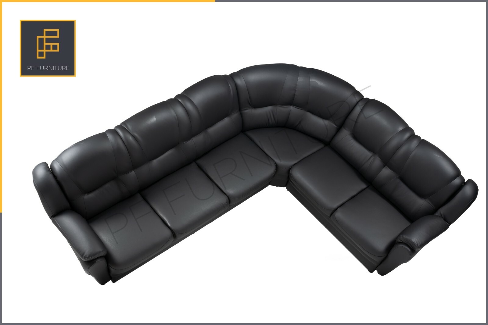 TEXAS BIG CORNER SOFA BLACK FAUX LEATHER eBay