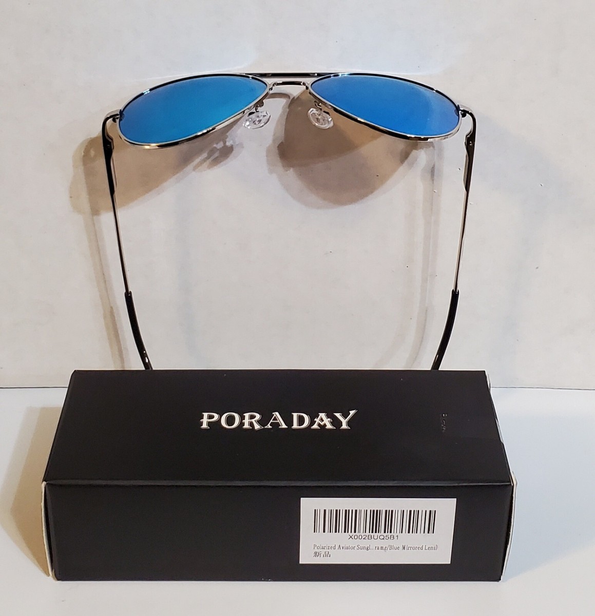 Polarized Aviator Sunglasses by Poraday - Blue Mirrored  display picture 1