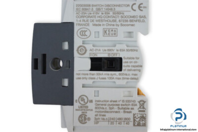 Sezionatore SIRCO M2 3x63A SOCOMEC – Interruttore Di Carico 22003006