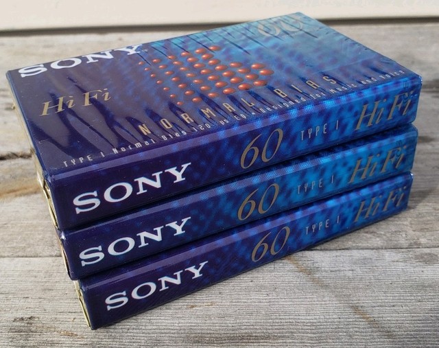 Sony Set Of 3 Hi Fi 60 Minutes Blank Audio Cassette Tapes FACTORY