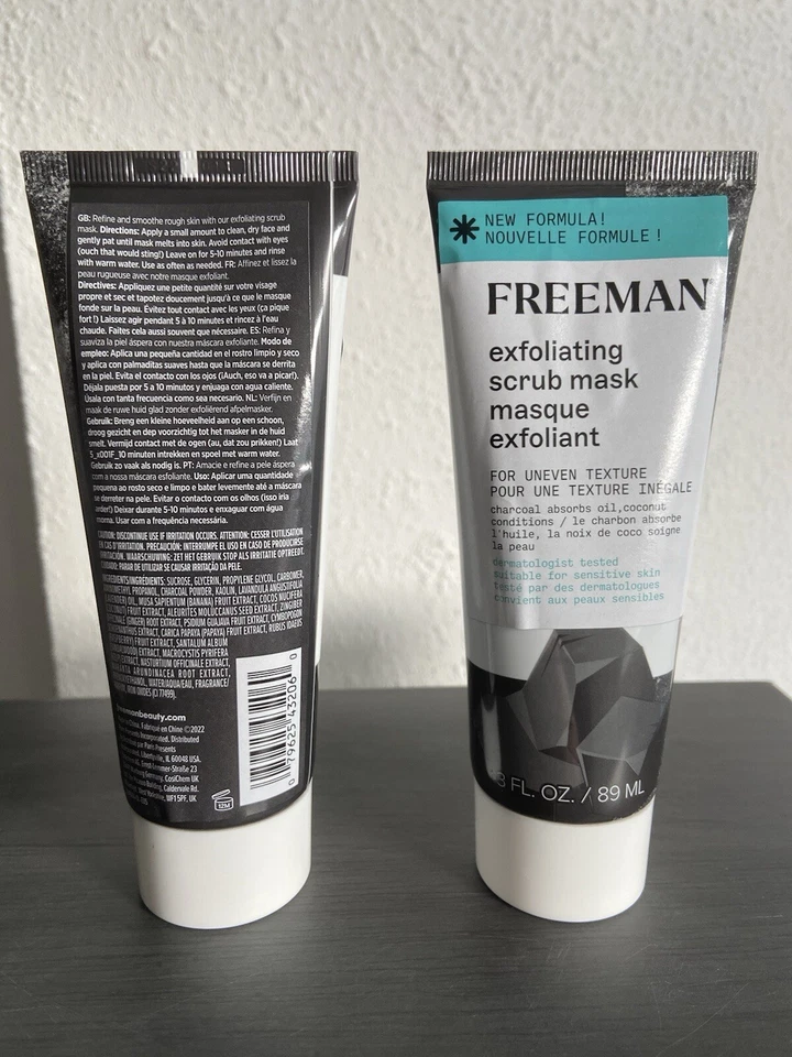 2 x Freeman Exfoliating Charcoal and Coconut Facial Scrub Mask - Image 2 of 3