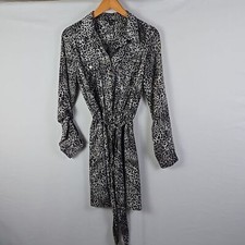 Guess Women's Cheetah Print Long Sleeve  Gray Black Dress Sz M