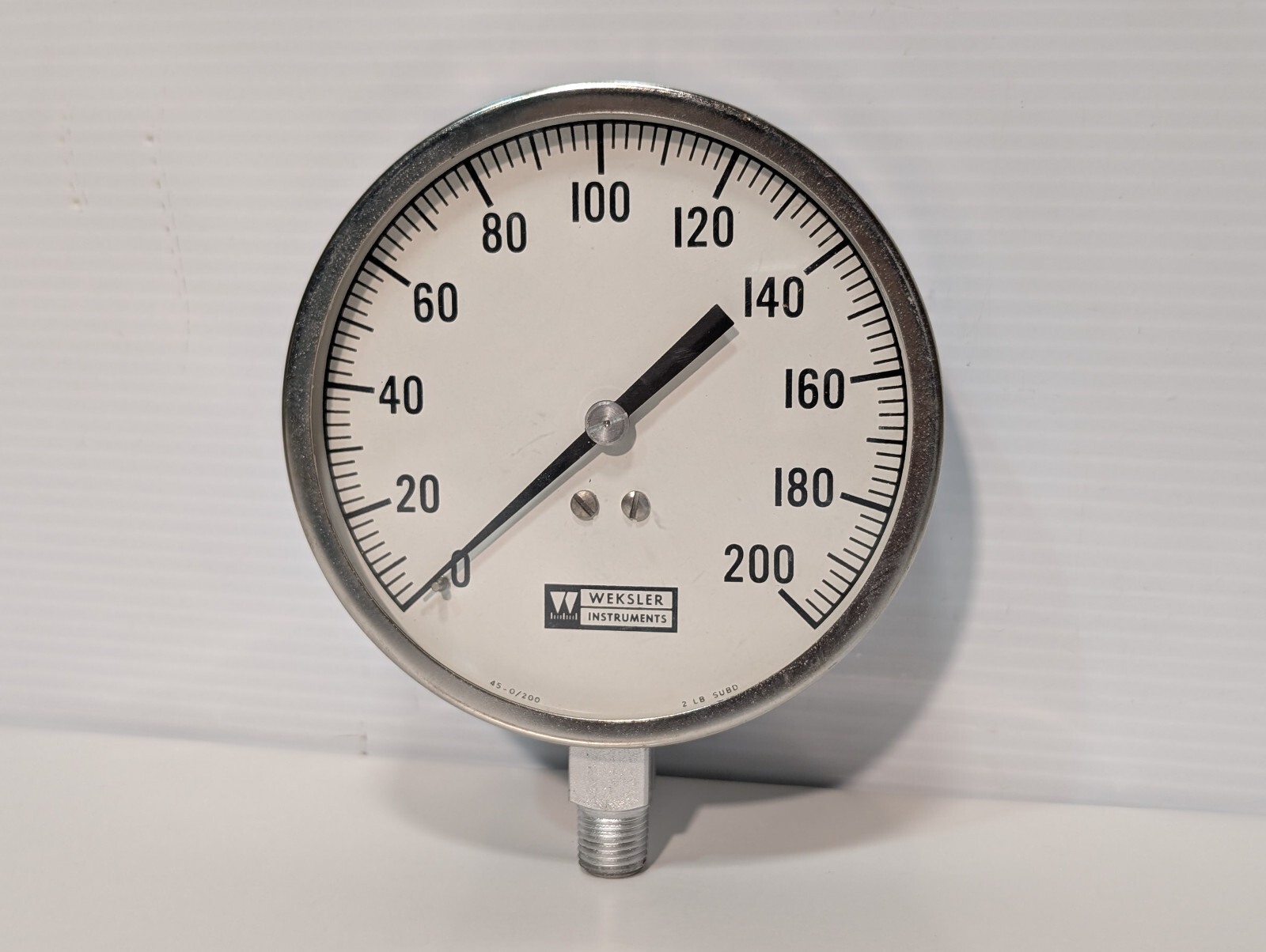 Weksler Instruments 45-0/200, 2Lb SUBD Industrial Pressure Gauge, Made in Israel