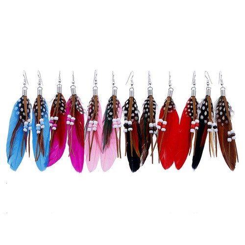Pendientes de perlas de pluma pendientes adornos de playa pendientes de gancho ¡regalo! ψ - Imagen 4 de 22