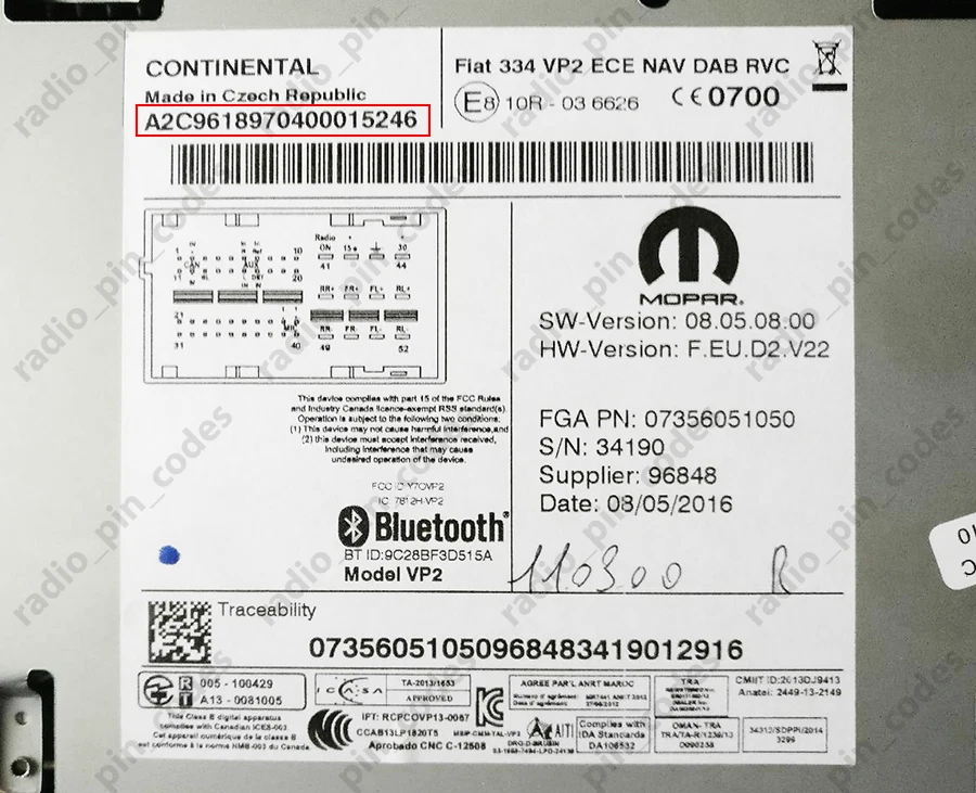 LANCIA RADIO PIN CODE DELTA FLAVIA GRAND VOYAGER MUSA PHEDRA THEMA YPSILON - Bild 4 von 4