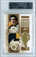 2009 SPORTKINGS GAME-USED PATCH - GOLD 1/1 PHIL ESPOSITO JERSEY RELIC! - BGS 9