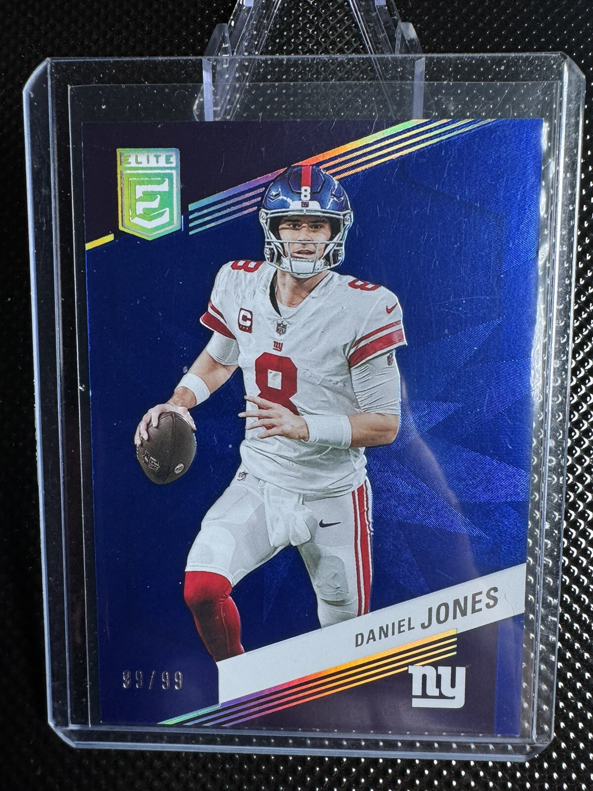 2023 Donruss Elite DANIEL JONES #23 Blue Refractor /99 NEW YORK GIANTS Card