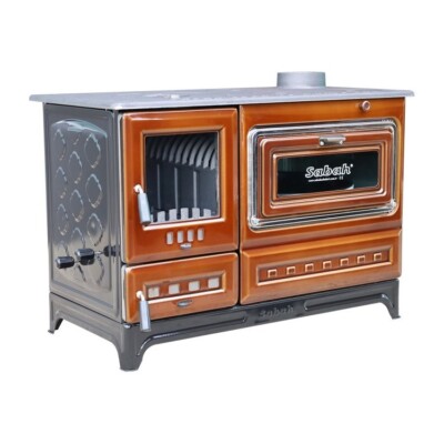 Enameled Cast Iron Wood Burning Stove With Oven, Cooker Stove & NO Customs Duty