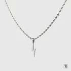 Collier pendentif Lightning argent, Premium acier inoxydable 18K petit charme