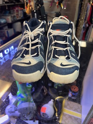 Nike Air More Uptempo 96 QS Denim Blue Mens Shoes CJ6125-100 Size 9.5