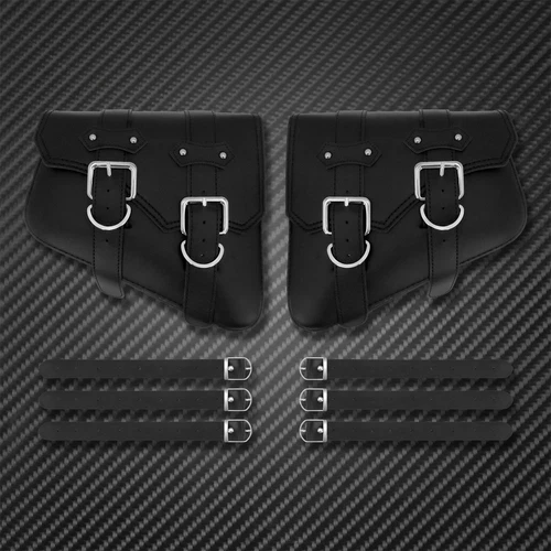 Bolsas de sillín de motocicleta 2 piezas almacenamiento lateral para Harley Sportster XL883 XL1200 negras - Imagen 5 de 10