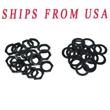 KAISH 20x Guitar Input Output Jack Socket Nuts & Washer Metric Jack Nuts Black