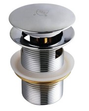 Fibetter Pop Up Drain For Freestanding Tub Chrome Finish w Overflow Stopper Kit
