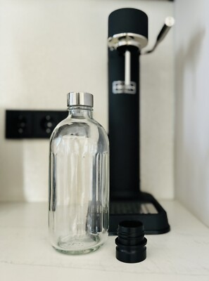 ✓ Adapter AARKE Glasflasche f. AARKE Carbonator 1-3 Wassersprudler * schw/weiß ✓
